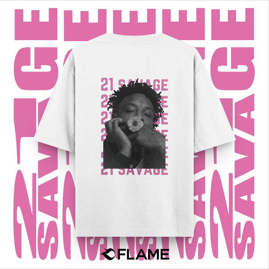 21 SAVAGE Pink Type T-shirt Oversize
