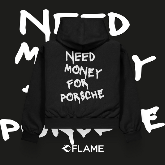 FLAME Need Money For Porsche Hoodie Oversize