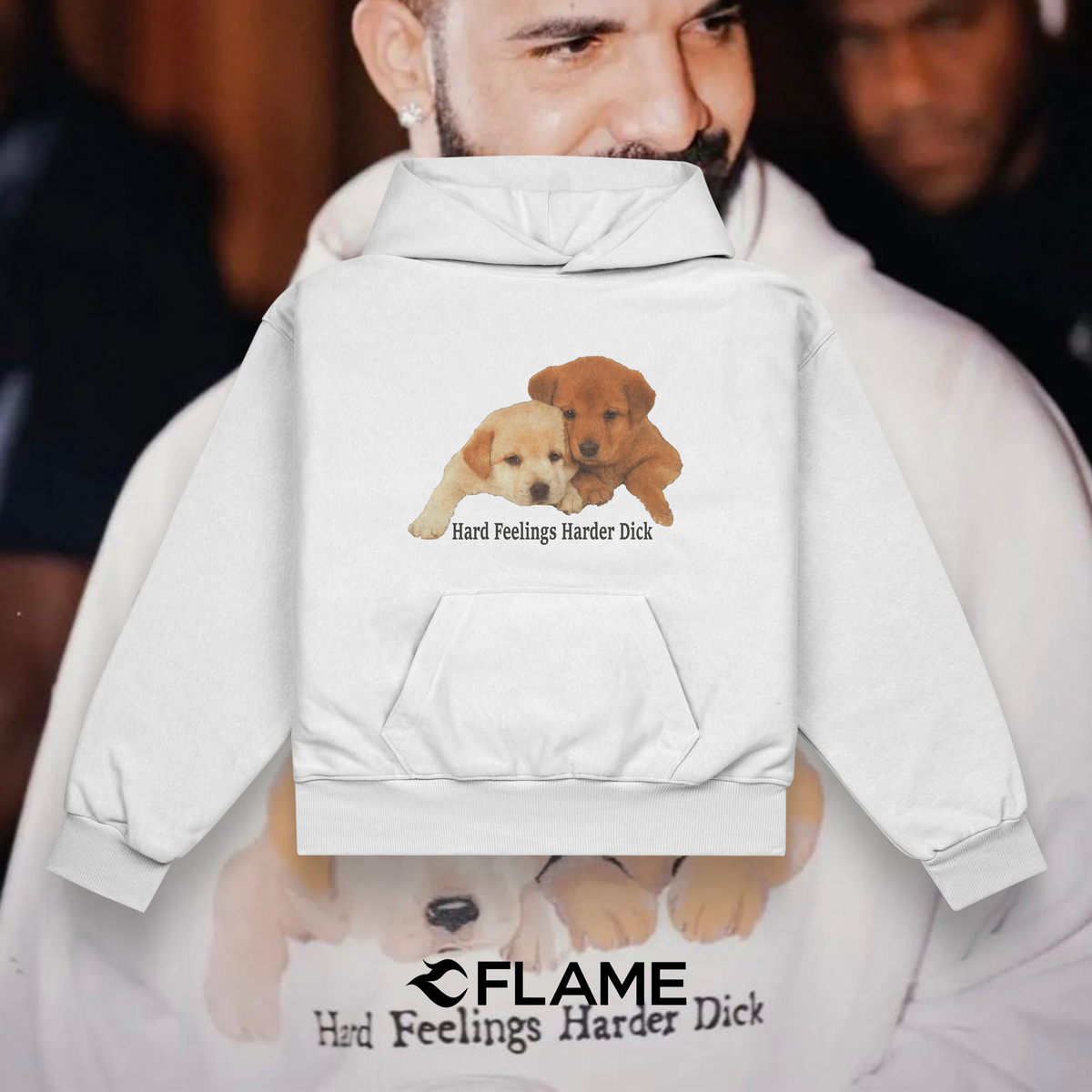 DRAKE Hard Feelings Harder D*ck Hoodie Oversize