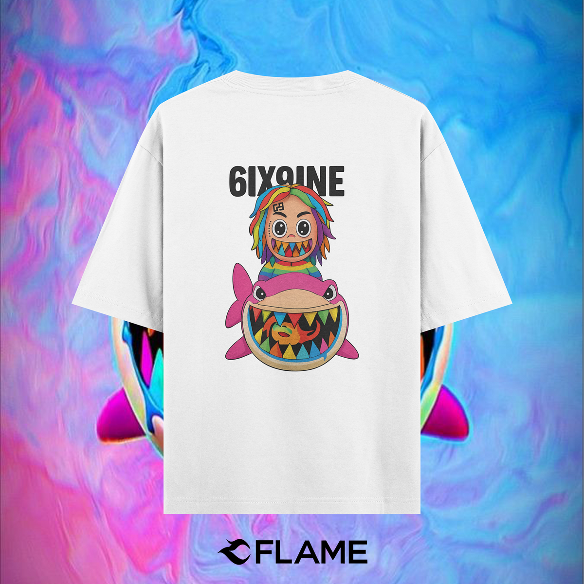 6IX9INE Shark T-shirt Oversize