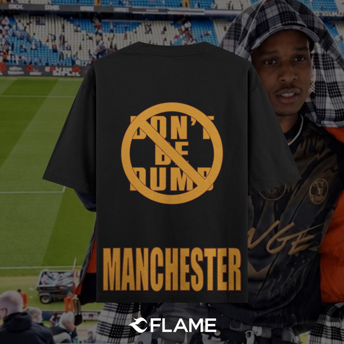 A$AP ROCKY x MANCHESTER C. Special Edition T-shirt Oversize - ÖN SATIŞ!