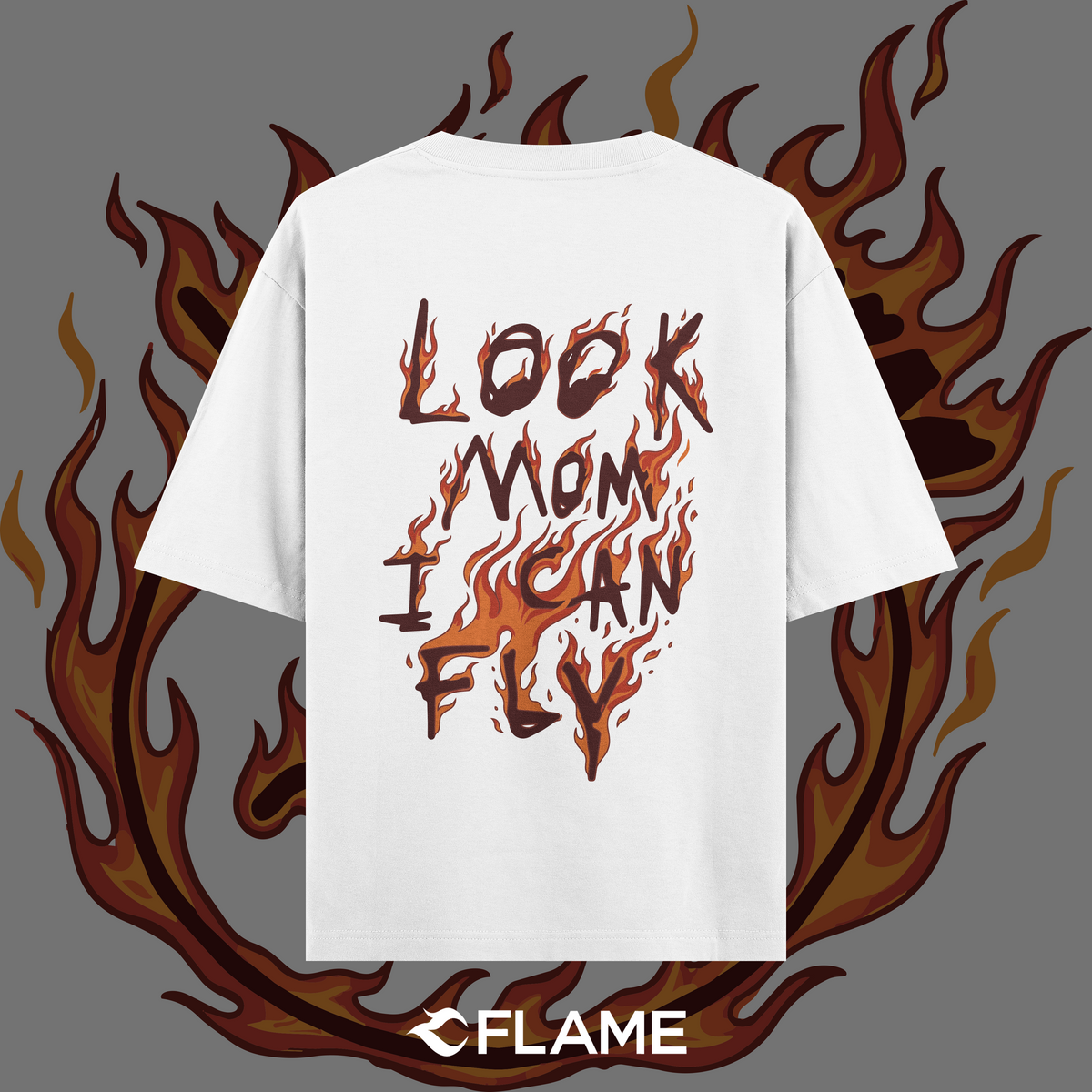TRAVIS SCOTT Look Mom I Can Fly Flame Edition T-shirt Oversize