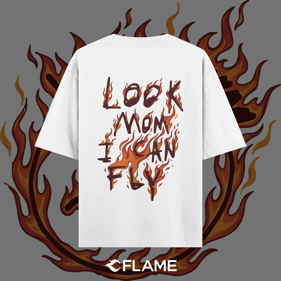 TRAVIS SCOTT Look Mom I Can Fly Flame Edition T-shirt Oversize