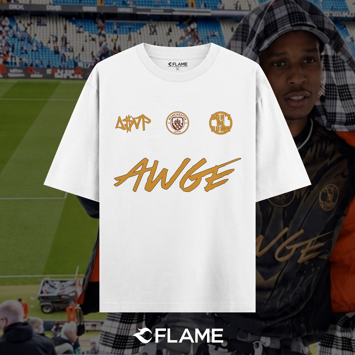 A$AP ROCKY x MANCHESTER C. Special Edition T-shirt Oversize - ÖN SATIŞ!